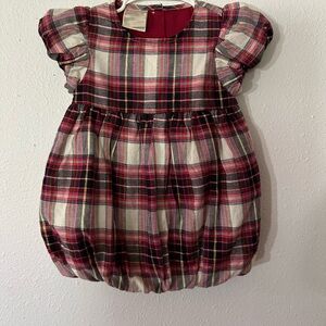 Plaid Baby Dress with Ruffle Sleeves